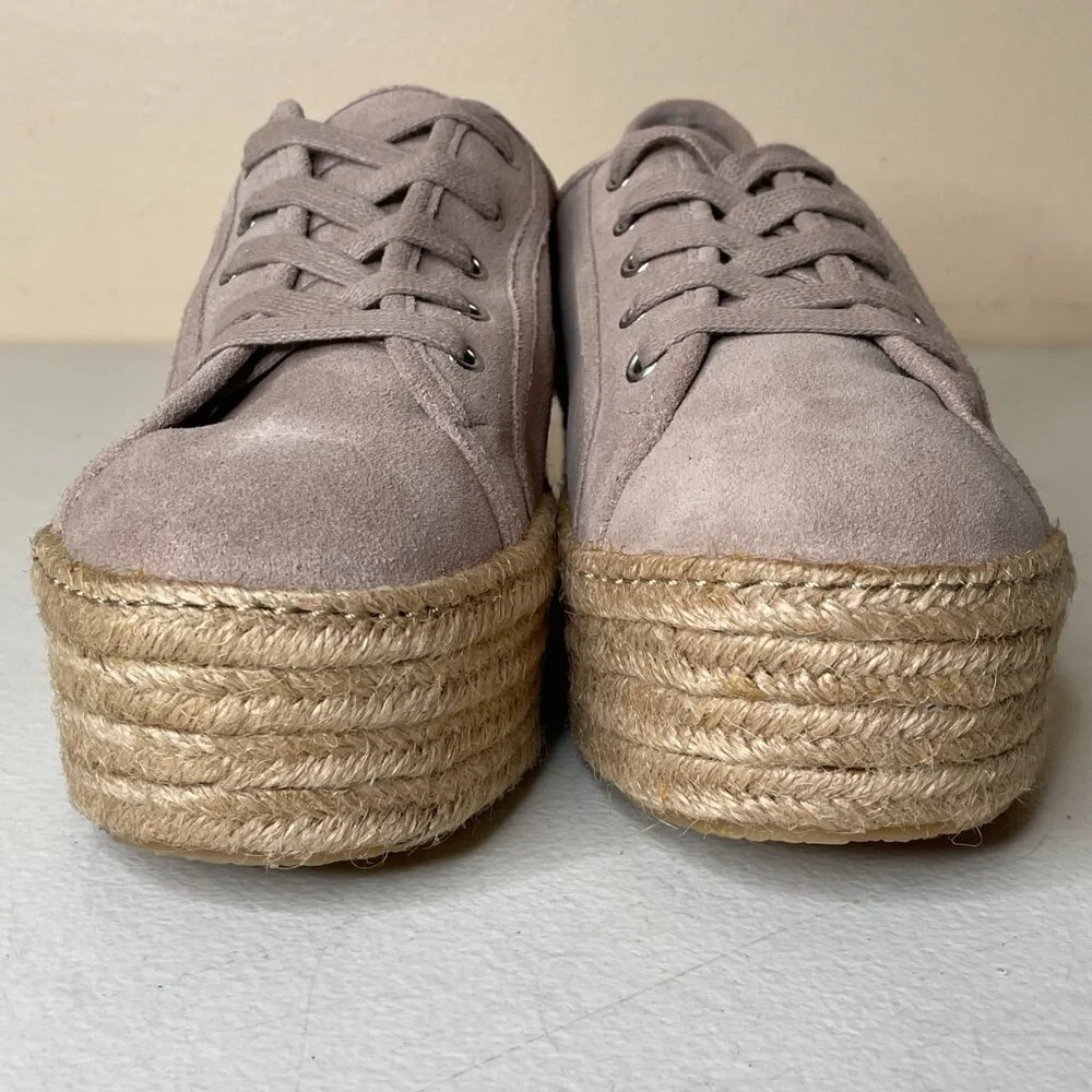 Steve Madden Hampton Tan Suede Platform Espadrille Sneakers Size 10